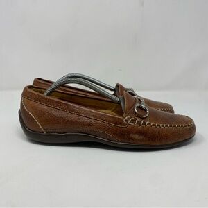 Martin Dingman Brown Leather Bit Loafers Mens 10M Brazil Driving Shoes